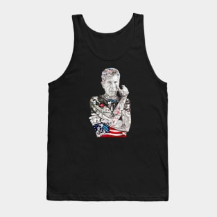 Anthony Bourdain Art Collage Parts Unknown Tank Top